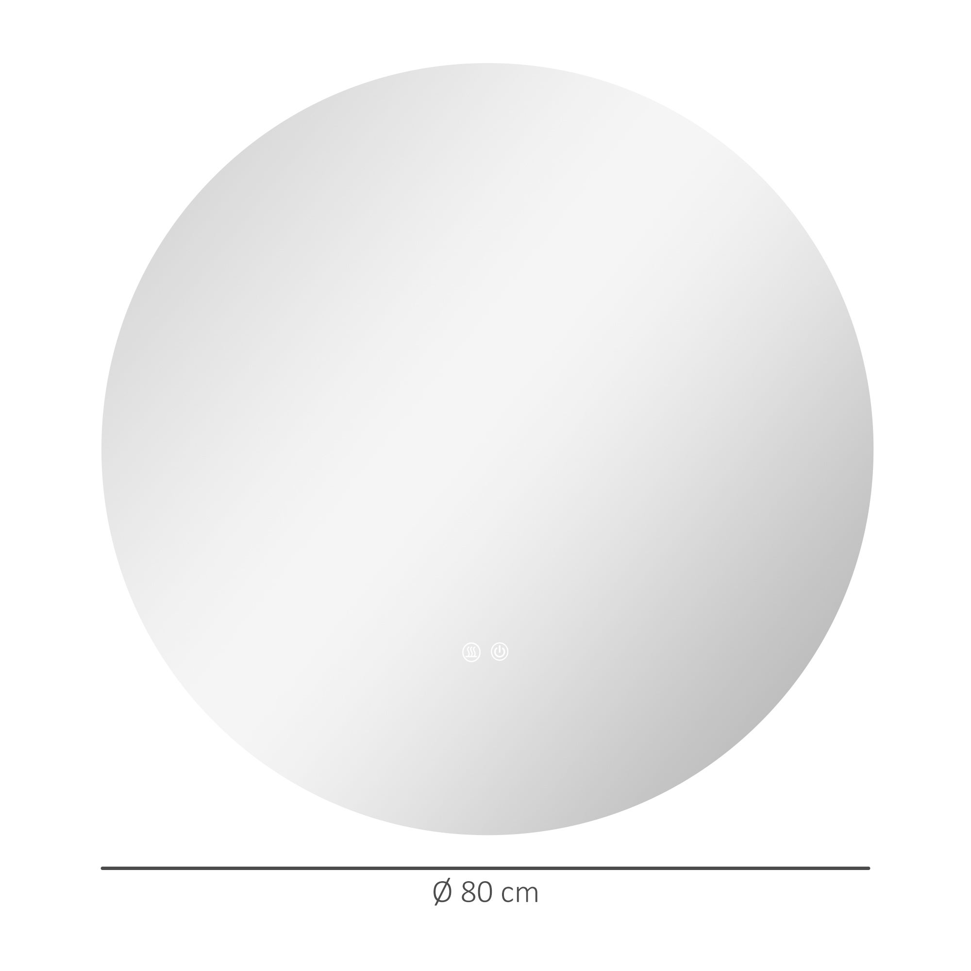 Miroir rond lumineux LED de salle de bain Ø 80 cm mural avec éclairage interrupteur tactile système antibuée - 5