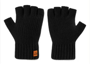 RJM Mens Thinsulate Guanti senza dita Nero
