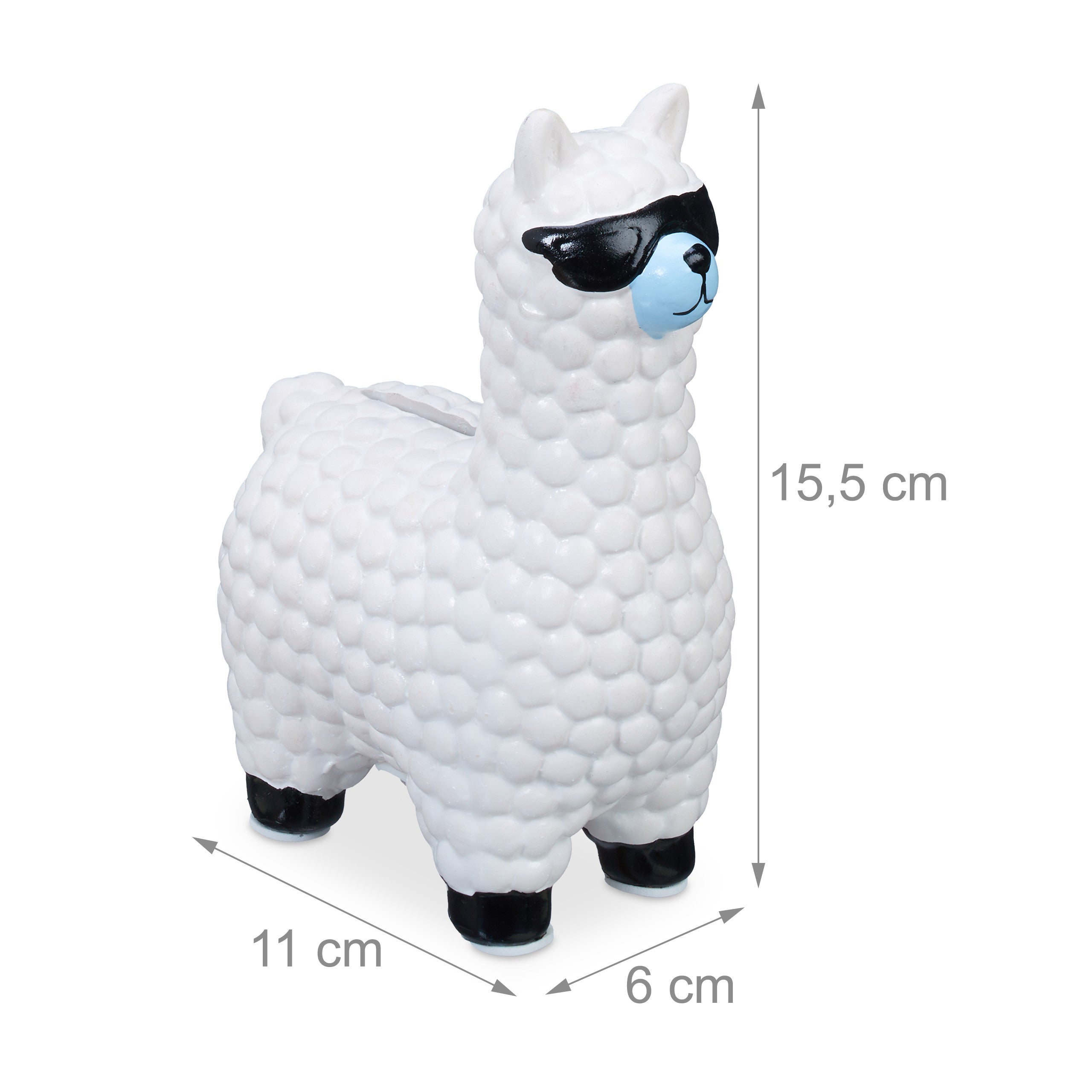 Set da 4 Salvadanai a Forma di Lama, Occhiali da Sole, Contenitori Porta Soldi, Ceramica, 15,5x11x6 cm, Bianchi - 4