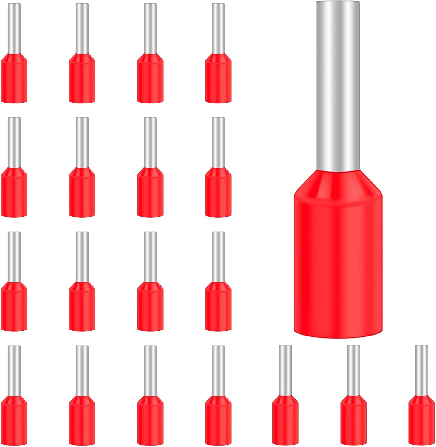Cable Embout Rong 100 Pièces Cosse 1 mm² Rouge,Embouts de Câble Isolés, Embout Fil ...