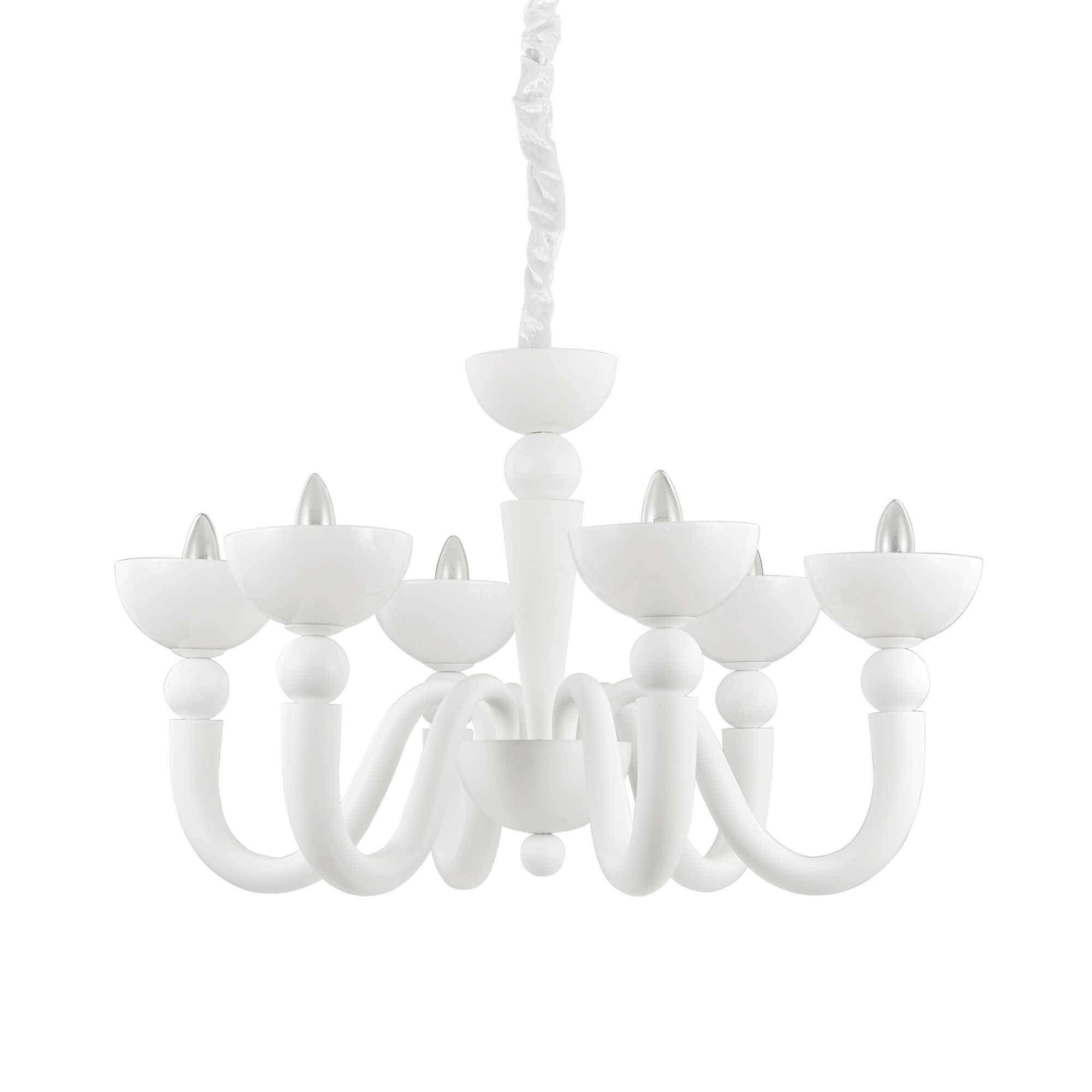 Ideal Lux  Suspension Blanche Bon Bon 6 Ampoules , Leroy Merlin
