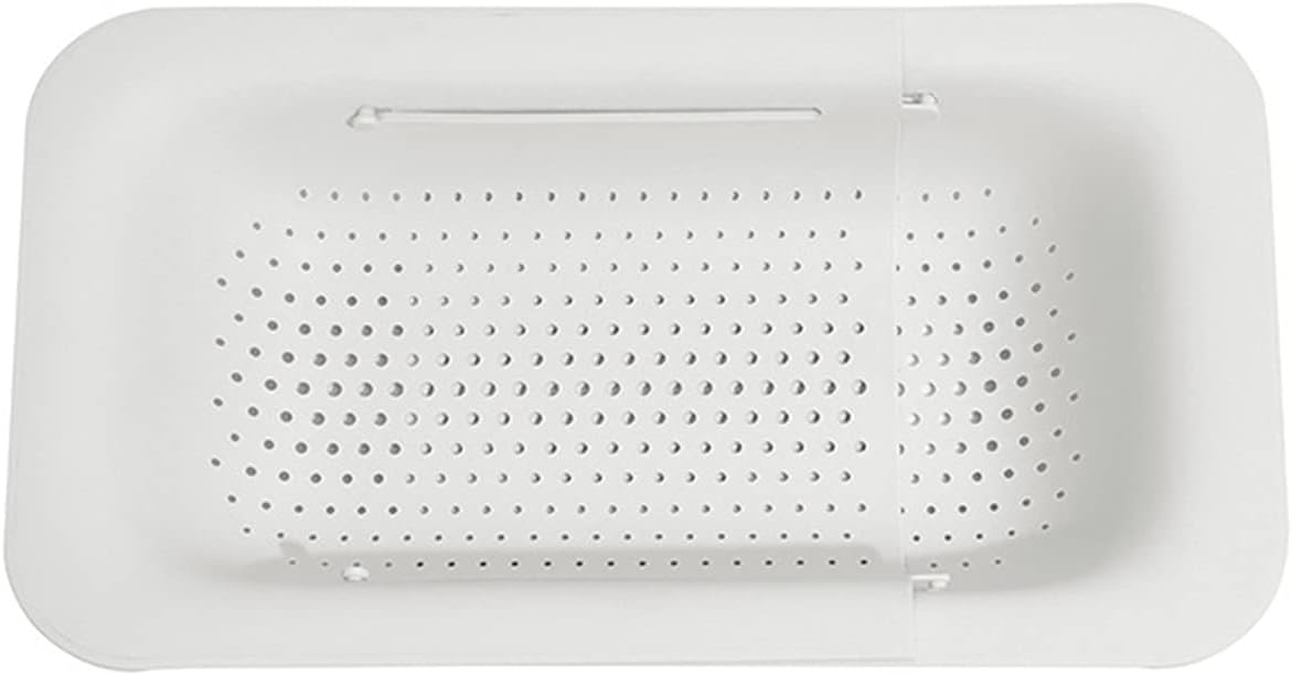 Rozkładany ociekacz do zlewu – Regulowany ociekacz kuchenny – Ociekacz na makaron do zlewu (biały)