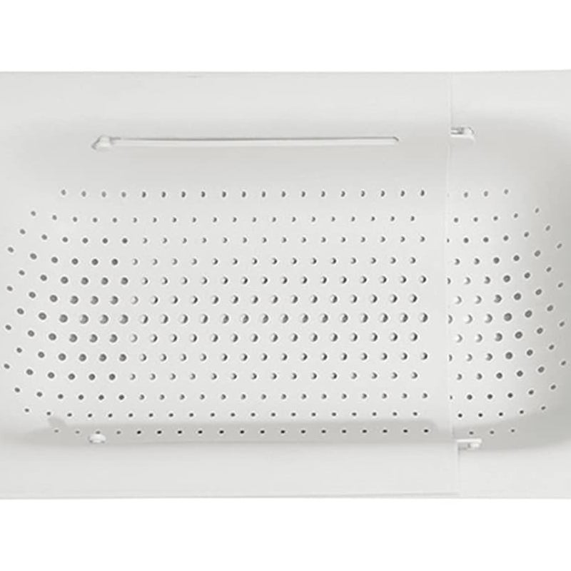 Rozkładany ociekacz do zlewu – Regulowany ociekacz kuchenny – Ociekacz na makaron do zlewu (biały)