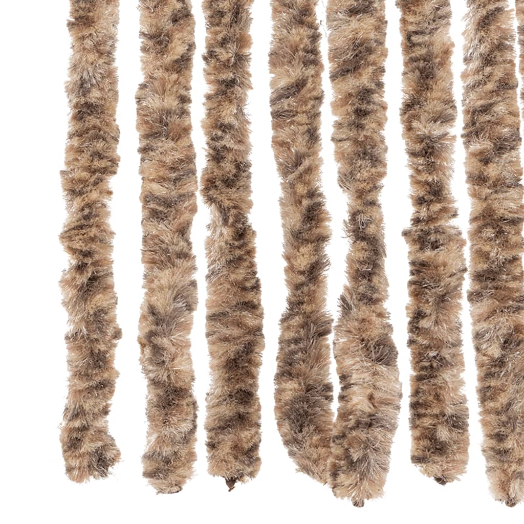 Rideau anti-mouches beige et marron foncé 118x220 cm chenille CFW65086 - 6