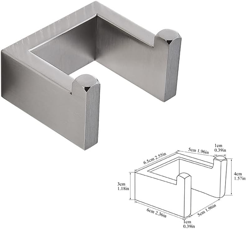 Conjunto de banheiro escovado de 4 peças, gancho para roupão, barra de toalha, prateleira, suporte para toalha de papel - 5