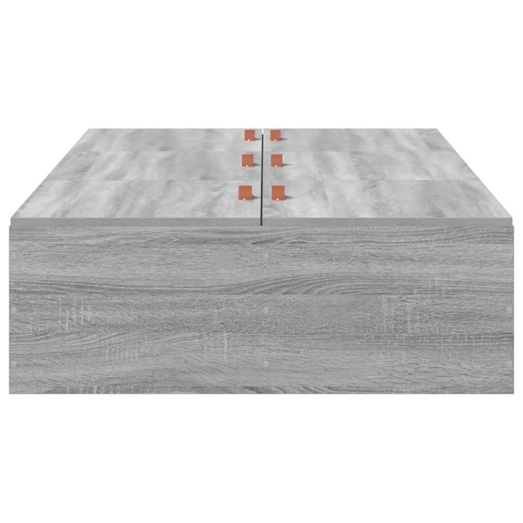 Cadre de lit avec rangement et porte gris 90 x 200 cm - 6