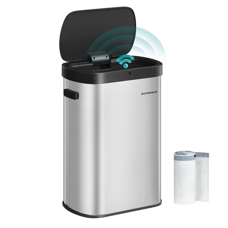 Bayt Poubelle Cuisine Capteur 60L - Ouverture Automatique Mains Libres, Métallique Noir Mat, Anti-Odeurs, Ultra Robuste