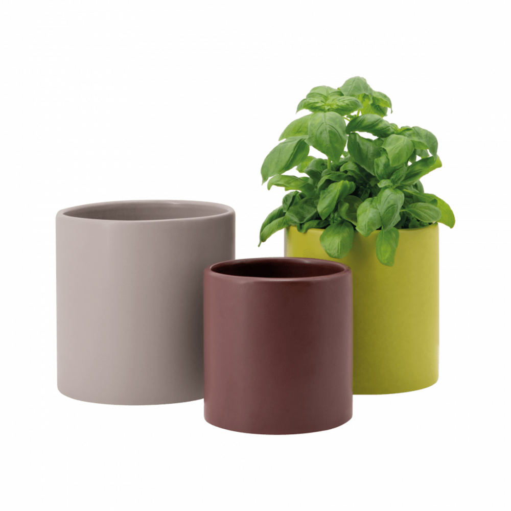 Lot De 3 Pots De Fleurs En Osier/métal 30X30X47+26X26X39+20X20X31 Cm