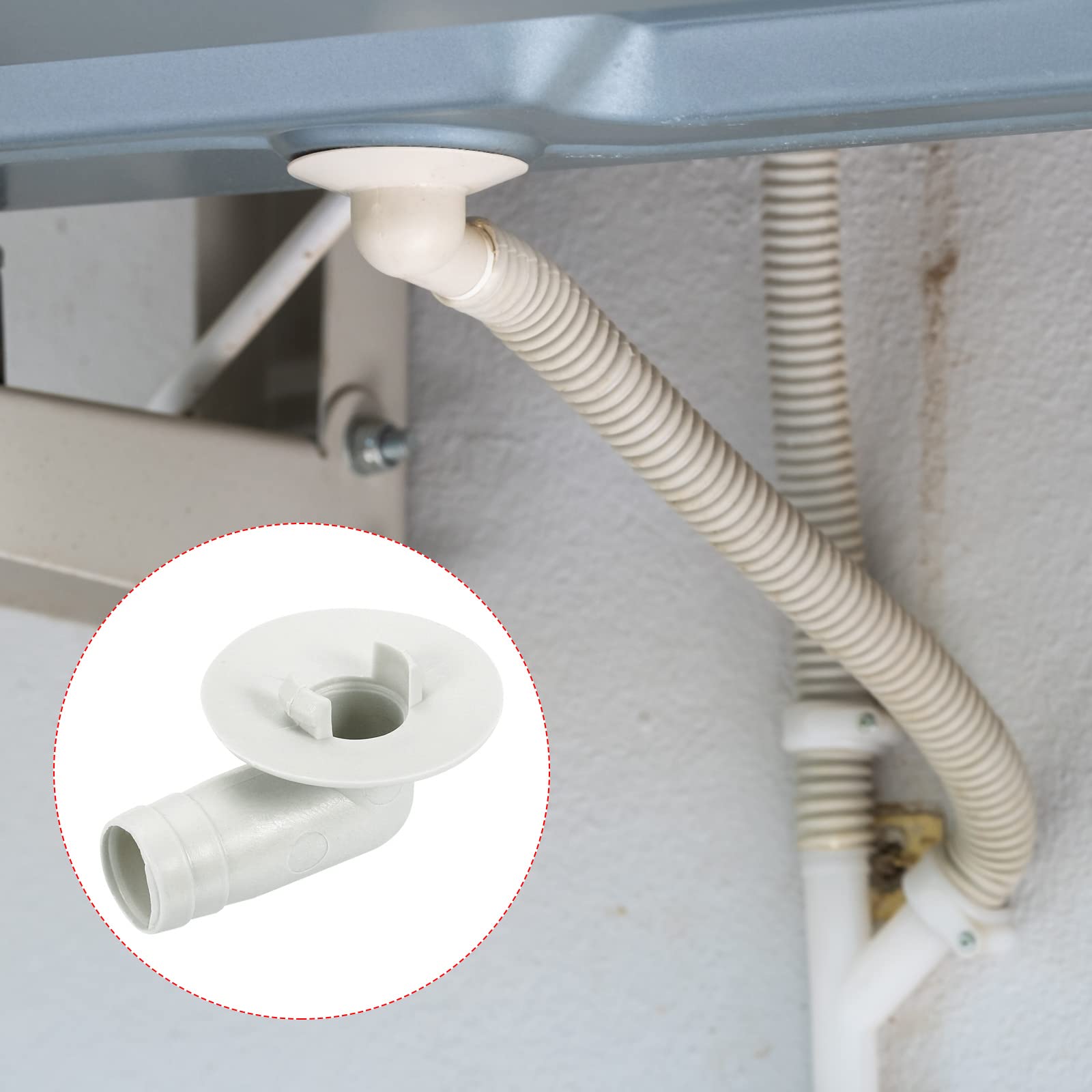 Climatisateur Vidange Tuyau Connecteur 17mm Tube Coude Raccord Remplacement Pièce Accessoires pour Mini-Split Fenêtre AC, Beige Paquet de 5 - 5