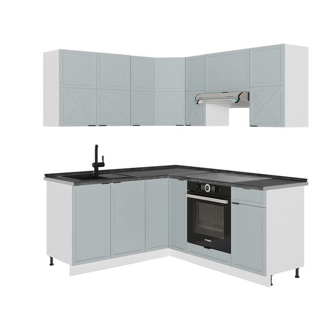 Vicco Cuisine en angle Fame-Line, Chêne doré/blanc, 347x257cm , PT Vicco Cuisine en angle Fame-Line, Chêne doré/blanc, 347x257cm , PT