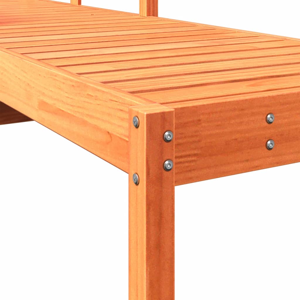 Chaise longue cire marron 199,5x62x55 cm bois massif de pin - 8