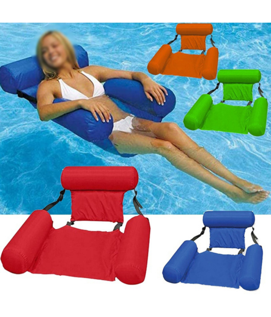 Sedia Gonfiabile Da Piscina Con Schienale E Braccioli, Fila Gonfiabile A Tre Tubi Gialla 96549571