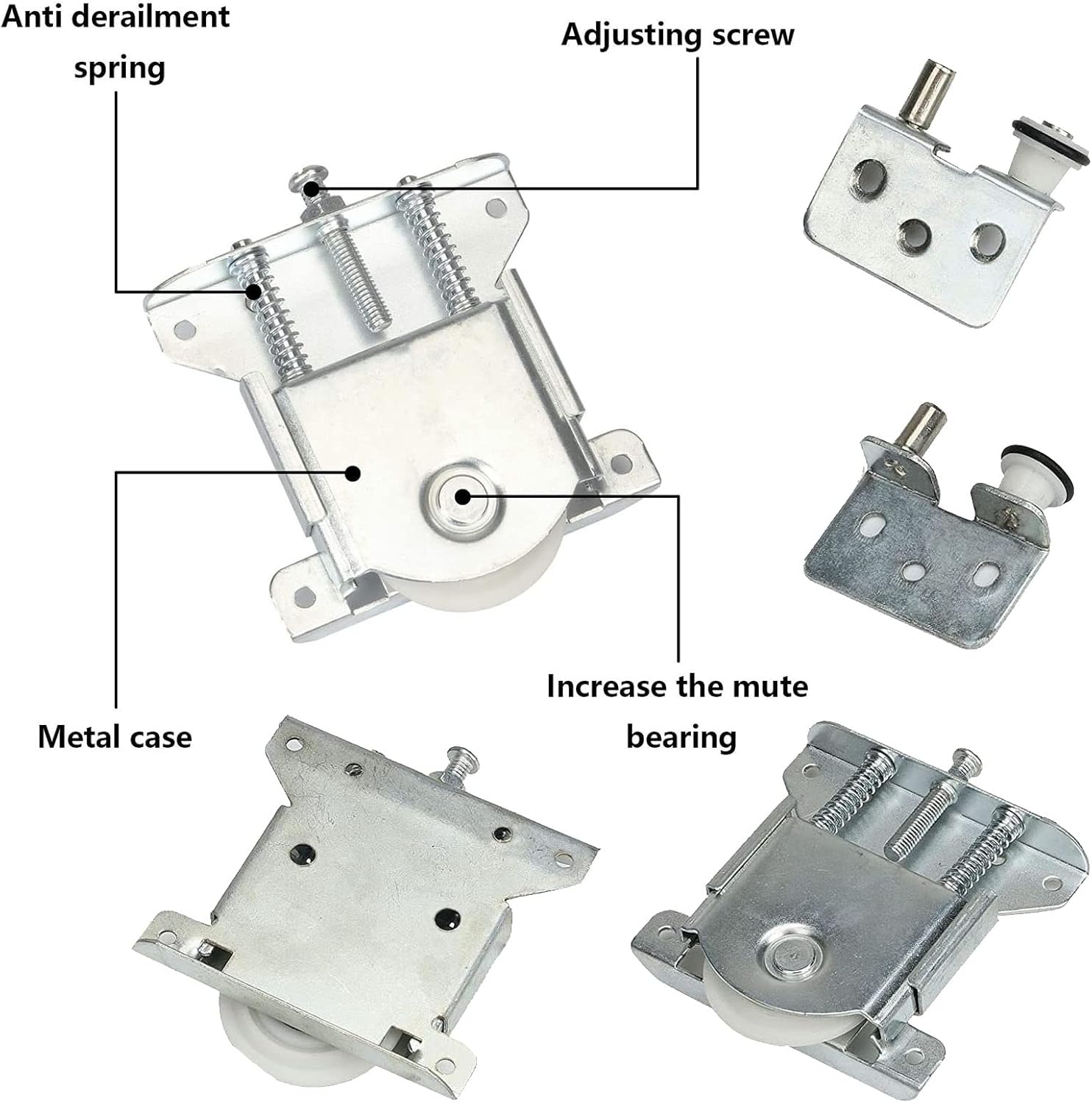 2 Paires Roulette Porte Coulissante Placard,Roulette de Coulissante,Rouleau Placard,Meubles Roues Coulissante,pour Armoires, Fenêtres, Portes Coulissa - 4