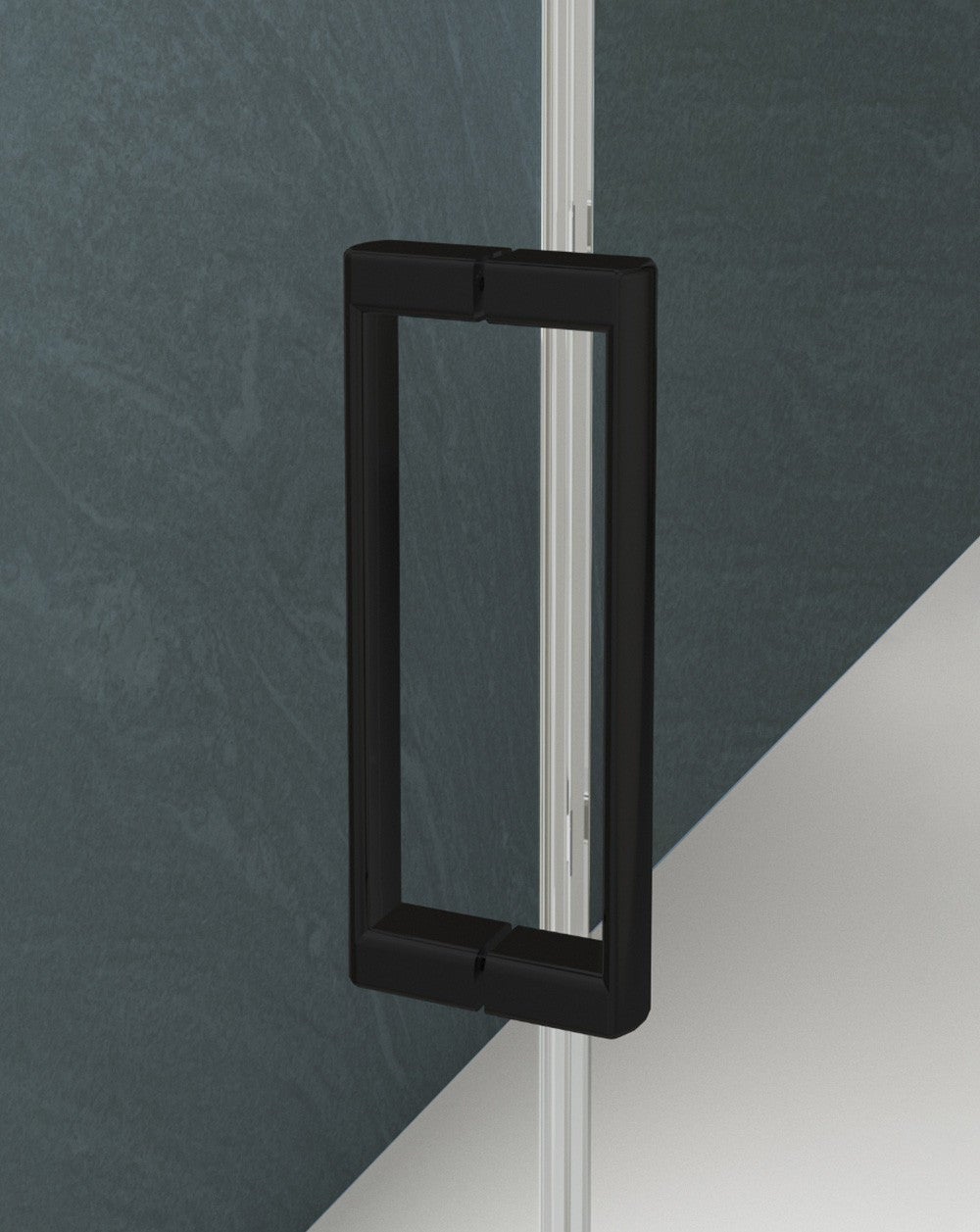 Mampara Ducha Frontal Corredera 1 Puerta 1 Fijo | Alto 190cm Transparente | Negro 130cm (Adaptable 128-132cm) - 5