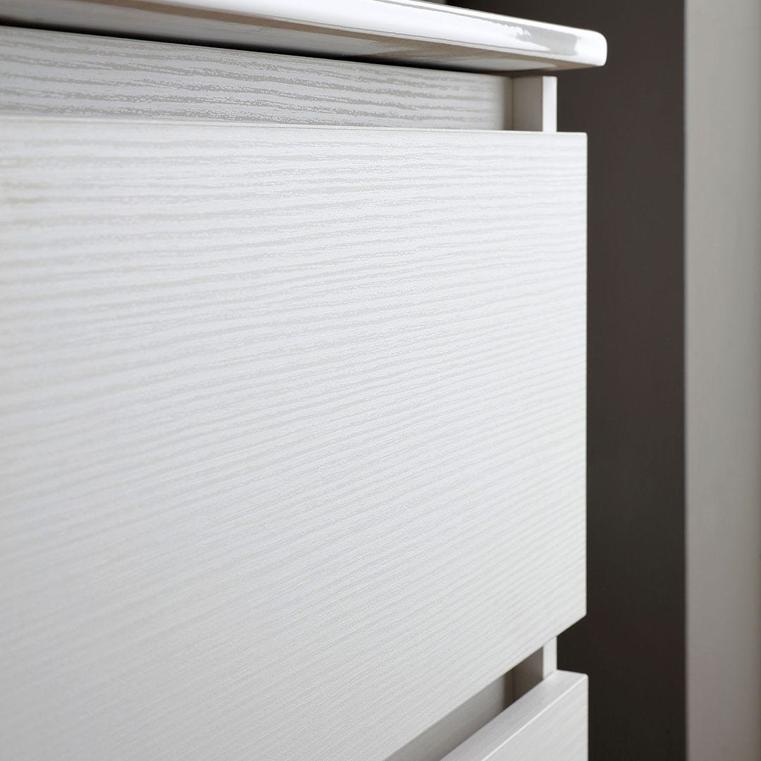 Mobile bagno sospeso 80cm bianco con lavabo e specchio | Bilbao - 5