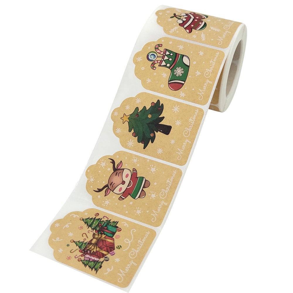 Étiquette Autocollante De Scellage Pour Cadeau De Noël, 2 Rouleaux Decoration 89785633