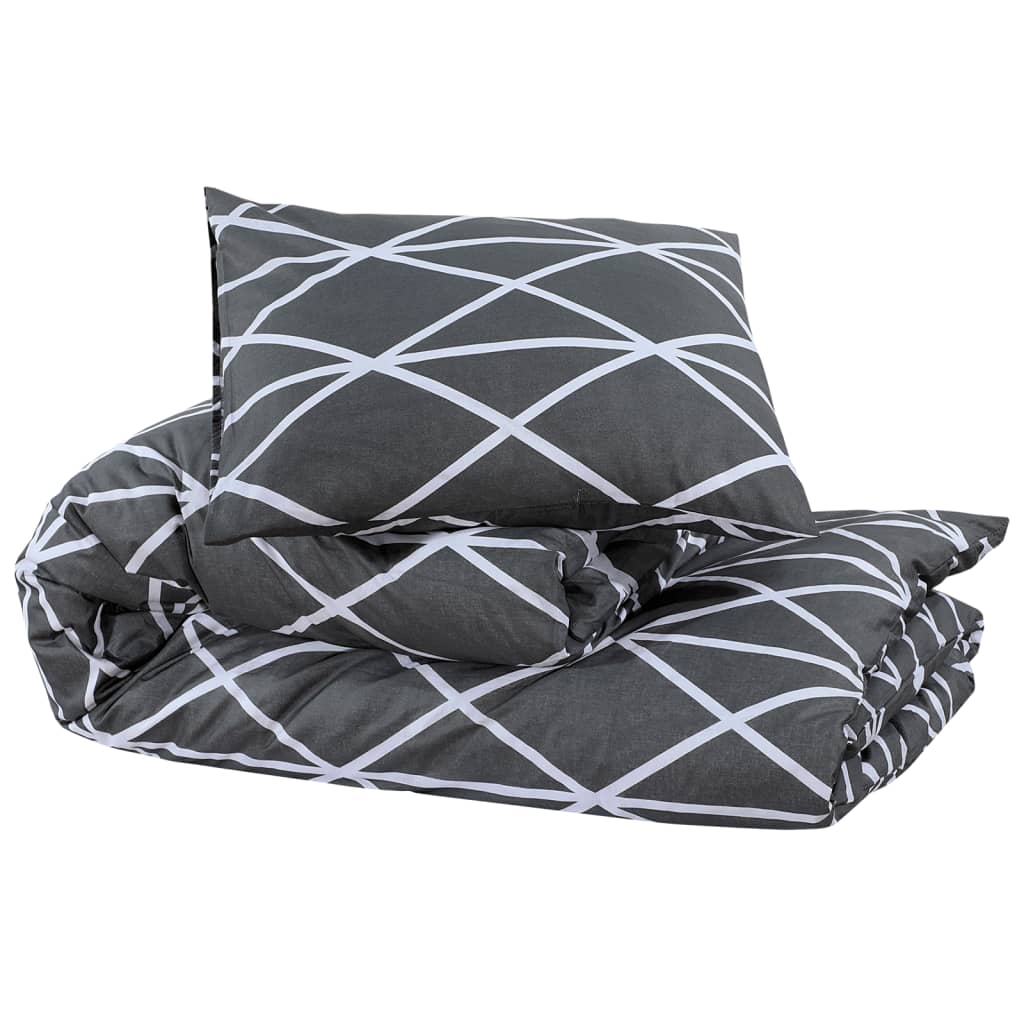 Conjunto de capa de edredão 220x240 cm algodão cinza vidaXL - 3