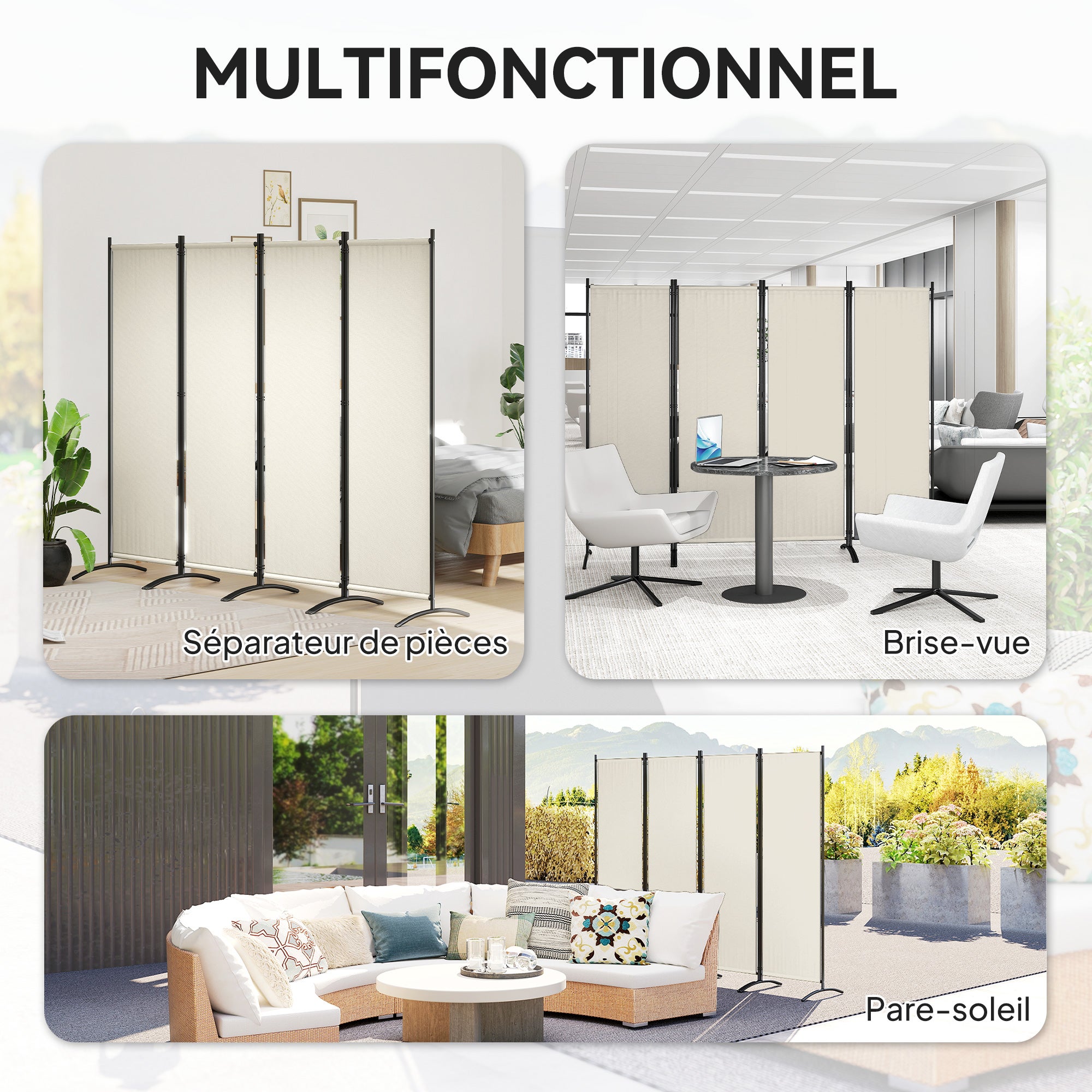 Paravent de jardin Polyester Outsunny - 4