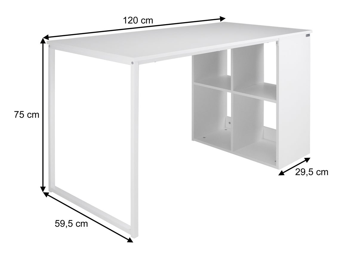 Scrivania per ufficio, scrivania con libreria colore bianco mod. Clio - 3