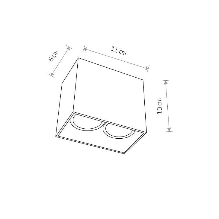 Reflektor sufitowy spot natynkowy Gap prostokątny biały 2xGU10x35W wym: 11 x 6 cm aluminium Nowodvorski Lighting