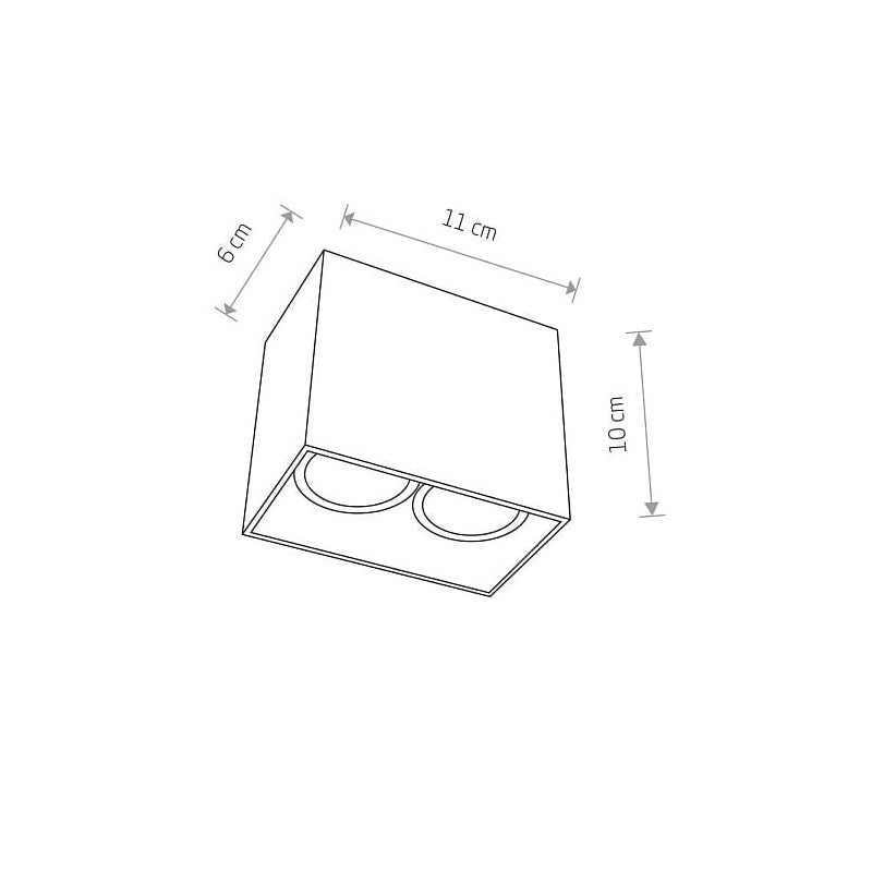 Reflektor sufitowy spot natynkowy Gap prostokątny biały 2xGU10x35W wym: 11 x 6 cm aluminium Nowodvorski Lighting