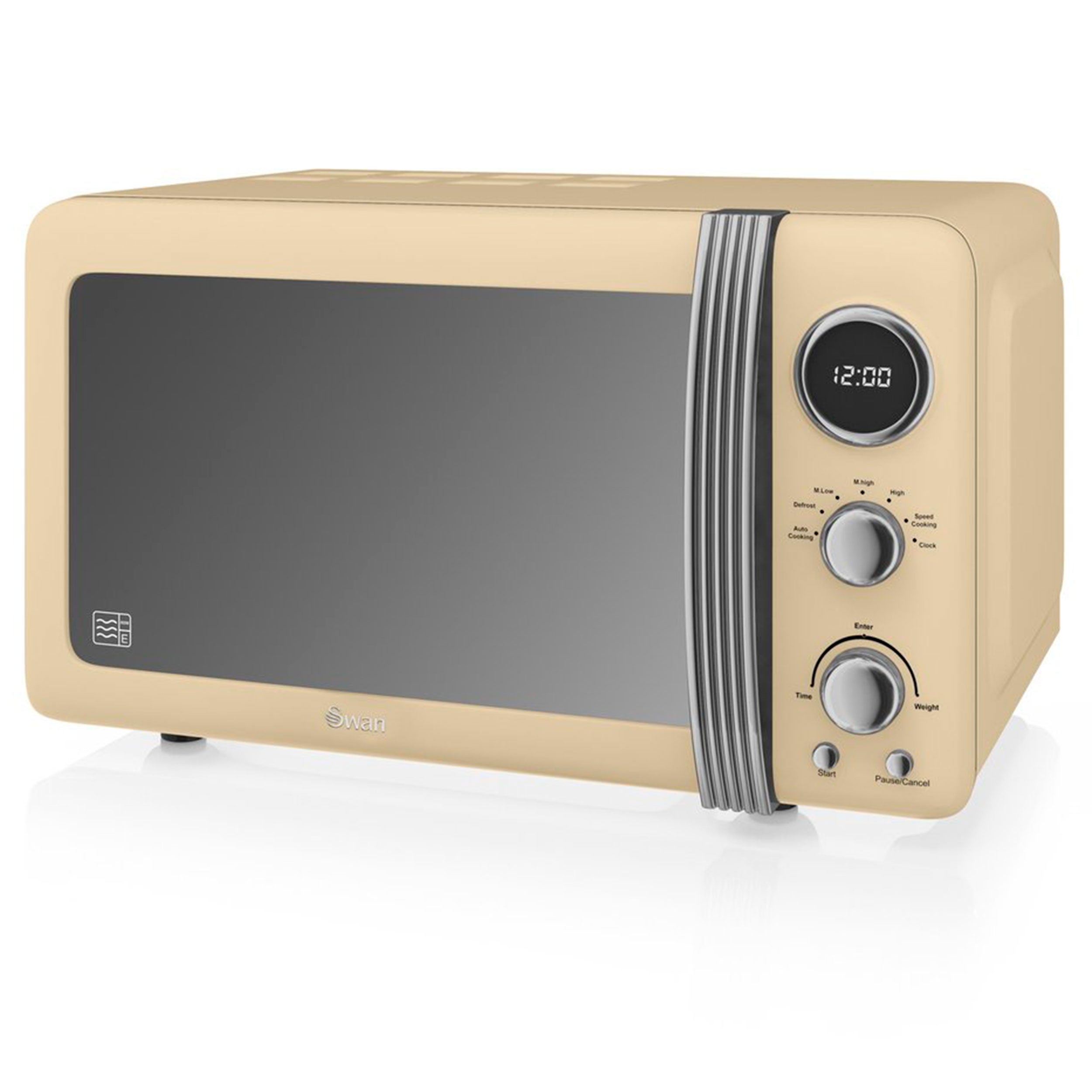 Swan Retro Microondas Digital 20L, 5 Niveles De Potencia, Función Descongelación Temporizador 60 Min, 800, Sm22030cn Crema , Leroy Merlin