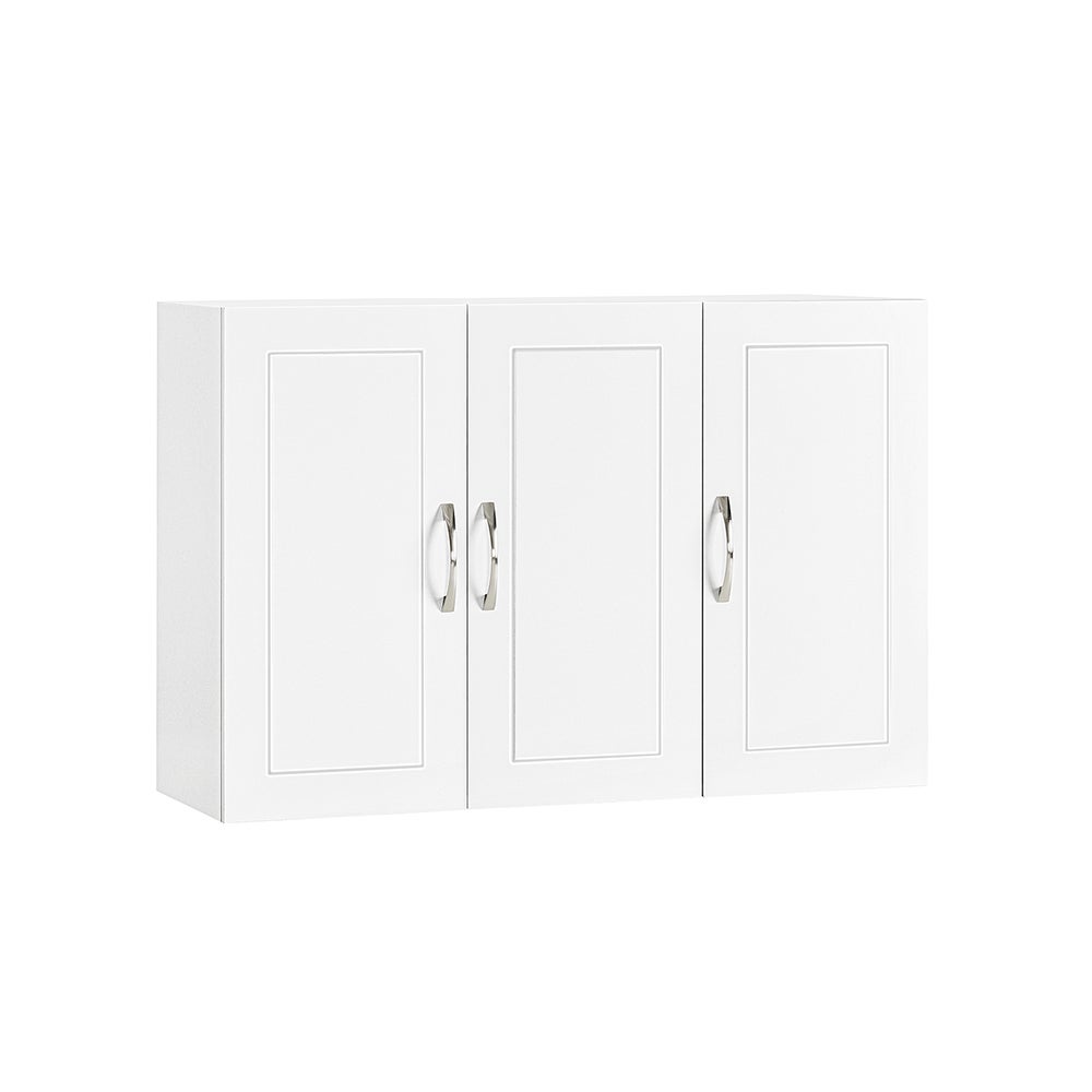 SoBuy Szafka wisząca z trzema drzwiczkami Biały 90x30x60cm Nowoczesny FRG231-L-W