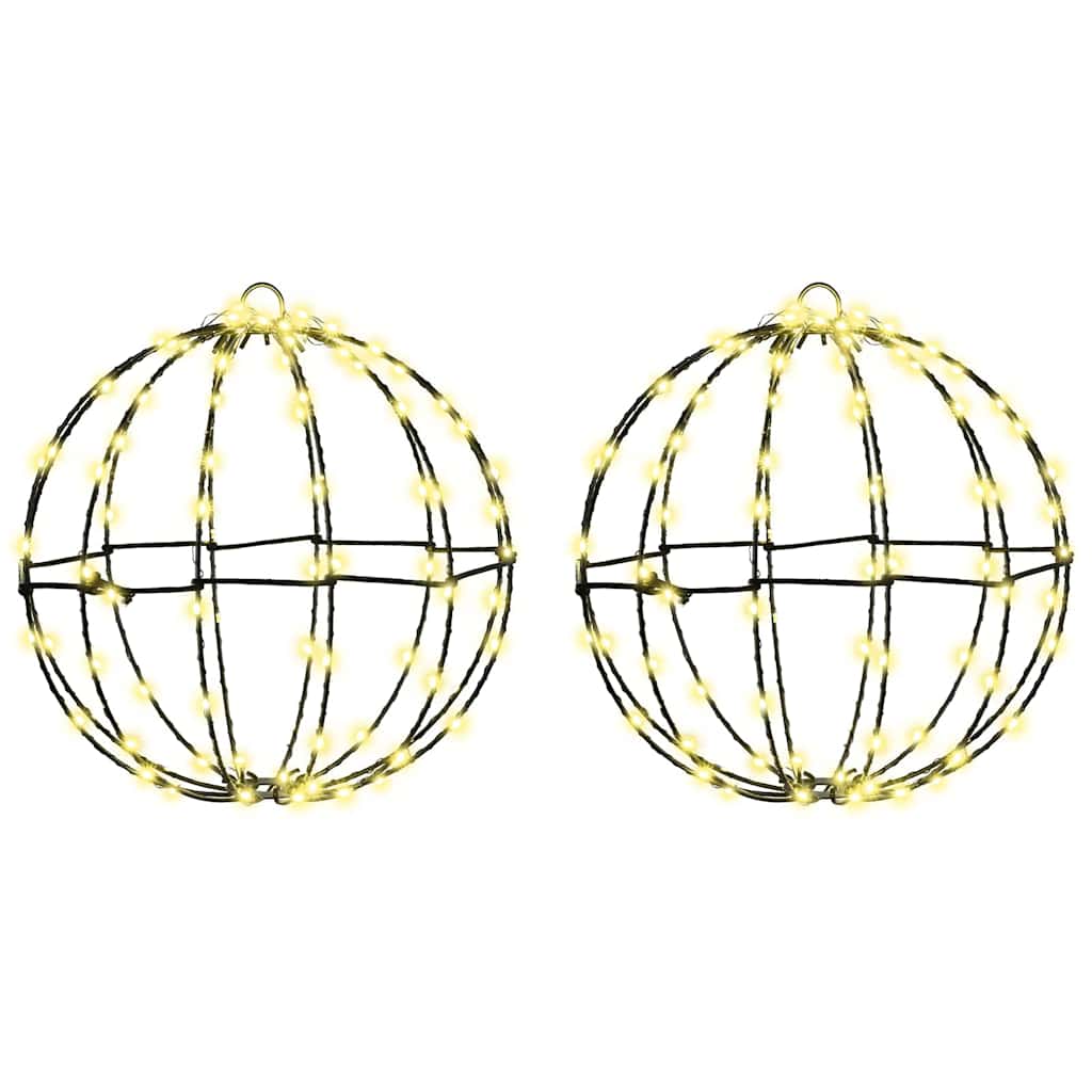 Piłka z 192 diodami LED 2 pcs Ciepła biel 30 cm Metal