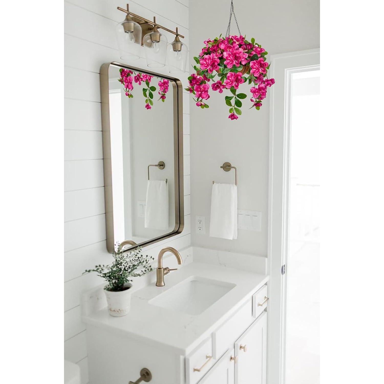 Le Rhododendron Plante artificielle suspendue Rhododendron rose 70 cm textile | Leroy ...