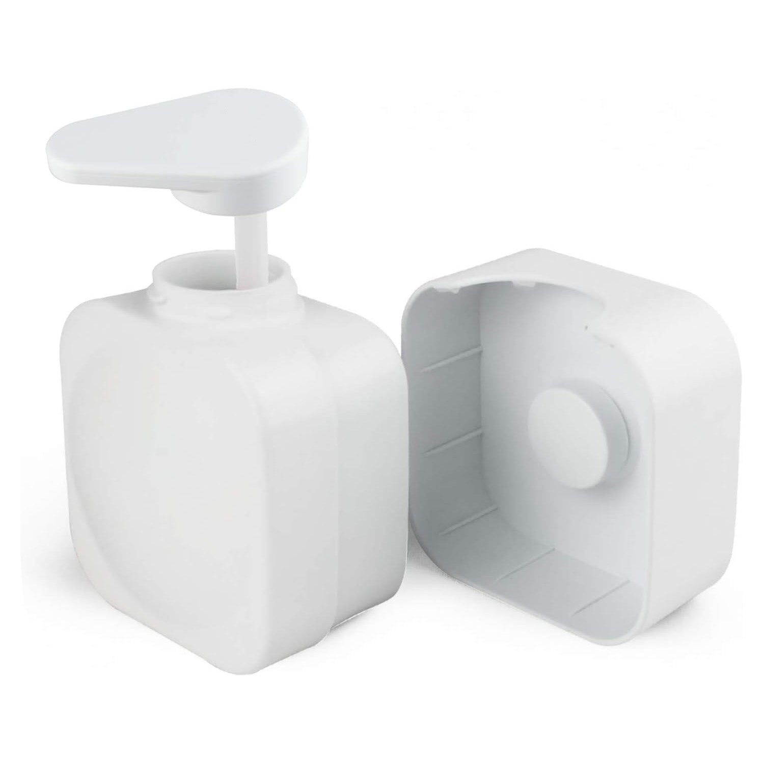 Distributeur de savon liquide à paroi carrée, Accessoires de salle de bain blanc savon gel douche forte aspiration,12.1*9.8*7.8cm - 5
