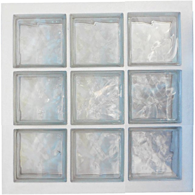 Panneau préfabriqué avec ciment hydrofuge, utilisation verticale | N. 9 briques de verre (3x3) mm 190x190x80 Nuagèe | Dimension 670x670mm