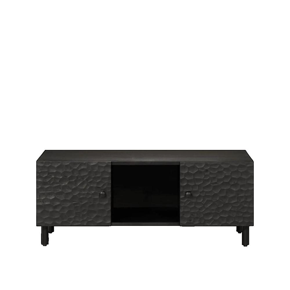 vidaXL Table basse noir 100x54x40 cm bois massif de manguier - 2