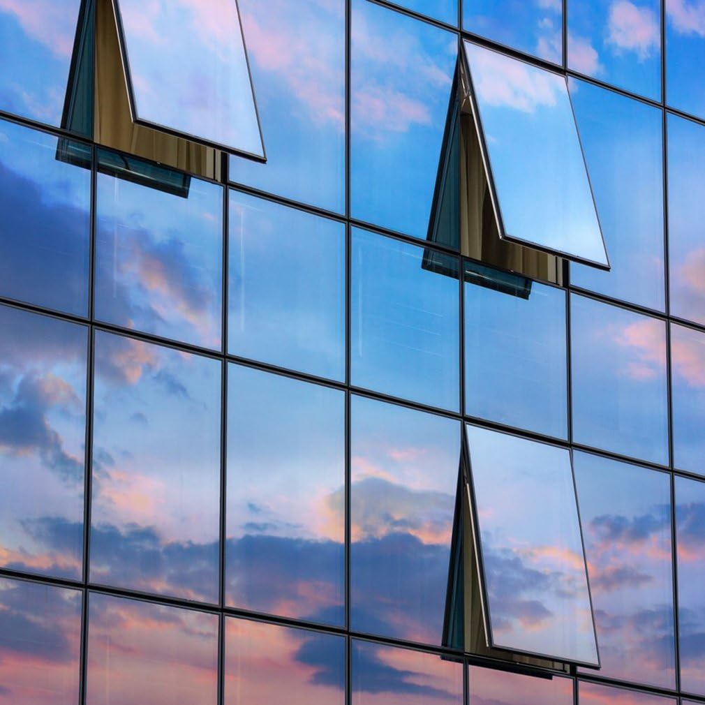 Película para vidros, película espelhada autocolante, ecrã de privacidade e película de proteção solar, 99% de proteção UV, azul prateado, 50 x 200 cm - 8