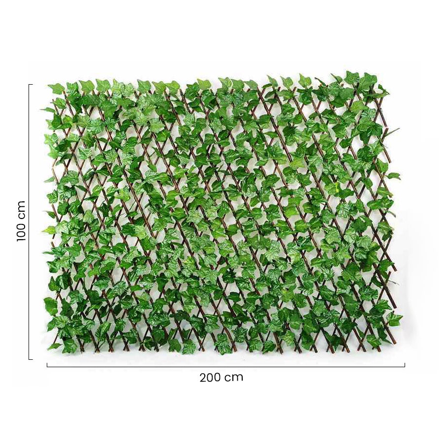 Cerca-viva artificial feita de treliça de salgueiro com folhas de hera, 120x30 cm - 6