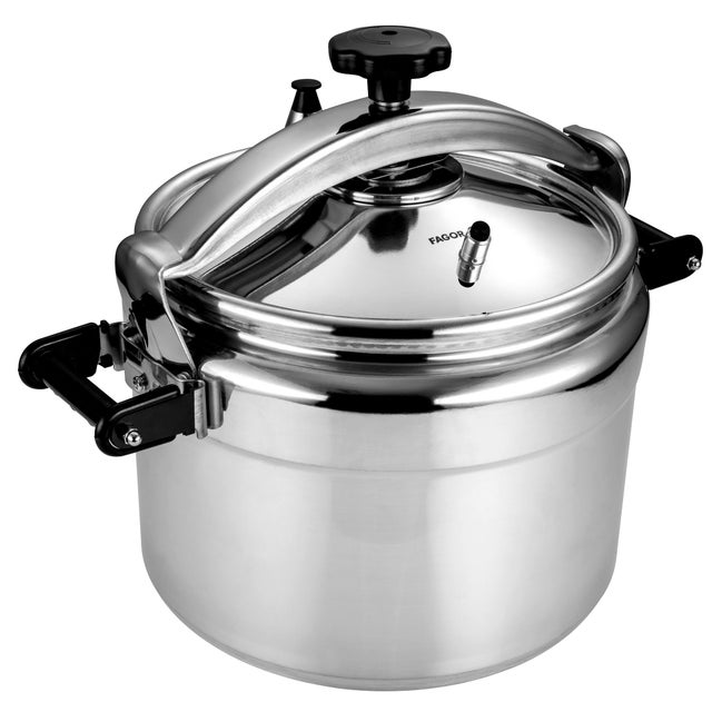Olla Presión 22 Litros, Aluminio Alto Espesor, Olla Rápida Express Profesional Cocinas a Gas, FAGOR, Acero Inoxidable, Chef Extremen 22