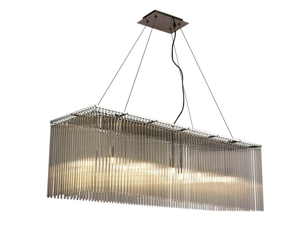 Suspension Zanthe Rectangular 10 Ampoules chrome poli/verre transparent - 4