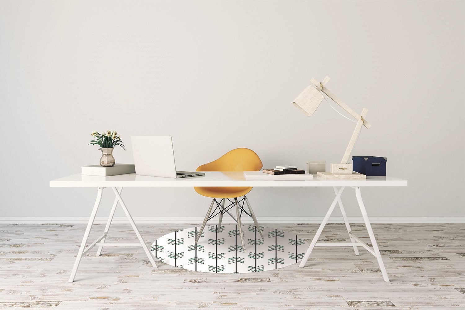 Tapis bureau, tapis de protection de sol Mosaïque ethnique, motif décoratif rond 100 cm – Tulup - 4