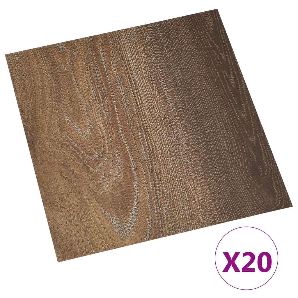 20 piezas lamas de suelo autoadhesivas | tarimas de suelo | tarimas autoadhesivas pvc 1,86 m² marrón cfw13049