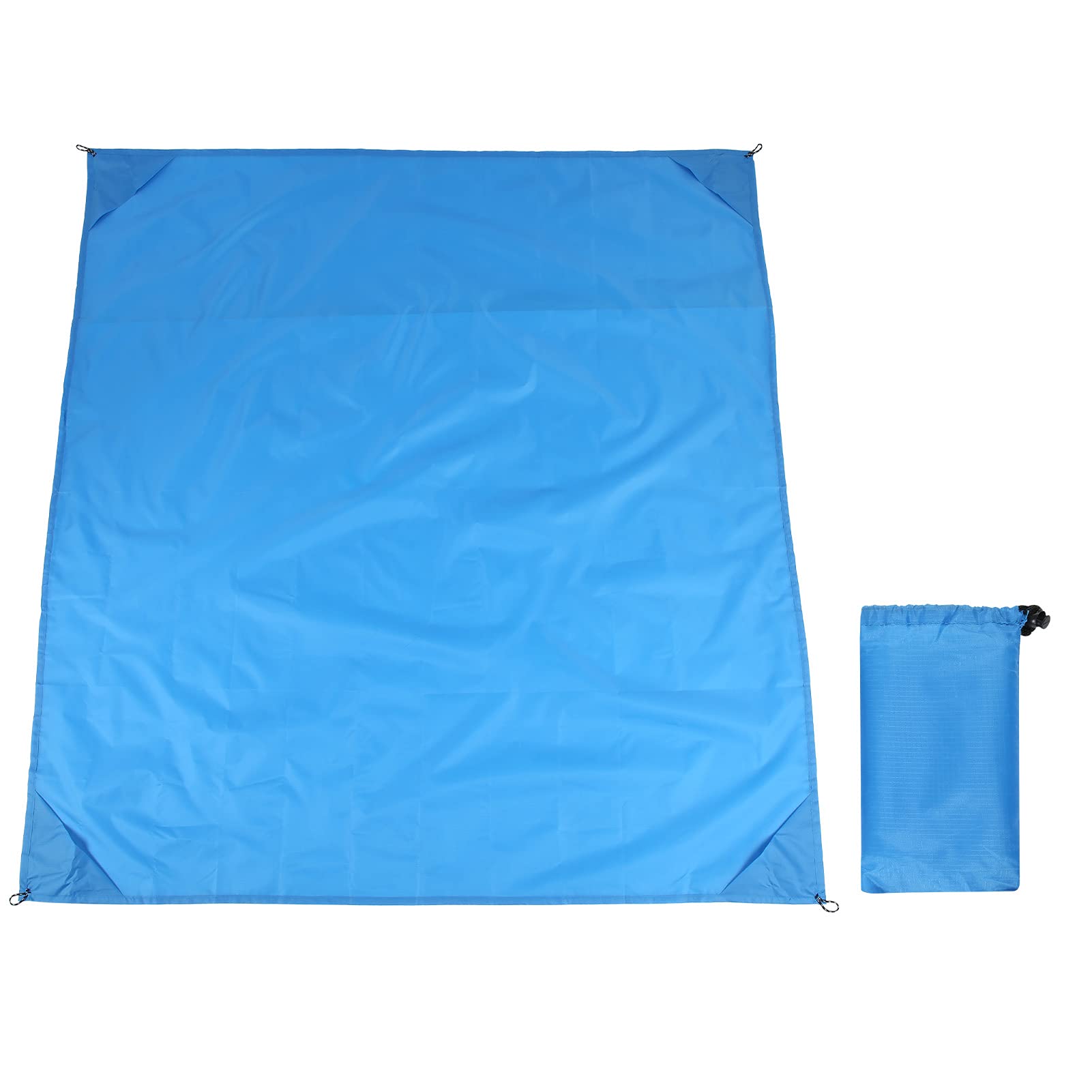 Couverture De Plage Imperméable Anti-sable – 200 X 140 Cm, Polyester, Avec Piquets, Mousqueton Et Sac De Rangement, Pour Plage, Camping, Randonnée