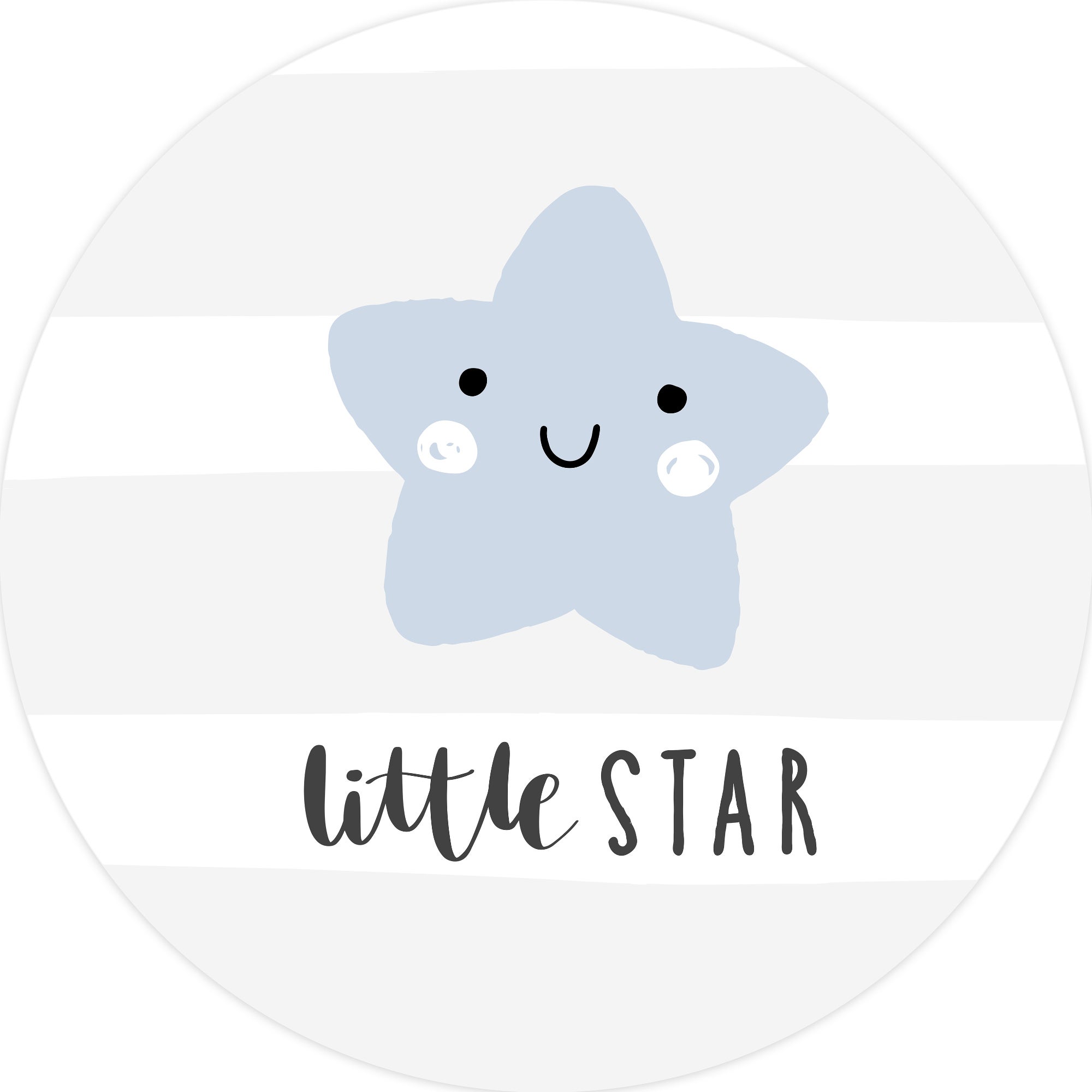 Dywan winylowy dla dzieci Little Star niebieski [średnica] 100 cm - Antypoślizgowy PVC, winylowy do pokoju dziecięcego, ognioodporny i zmywalny.