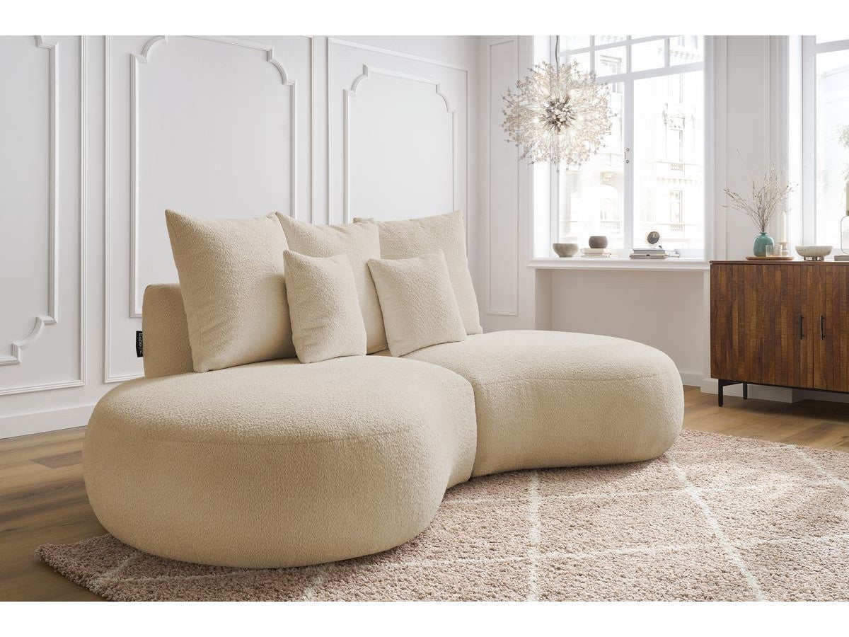 BOBOCHIC Canapé droit fixe 3 places SAINT-GERMAIN tissu bouclette Beige - 3