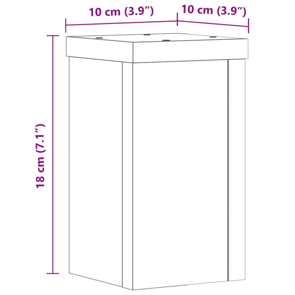 Supports pour plantes 2 pcs gris béton bois d'ingénierie - 9