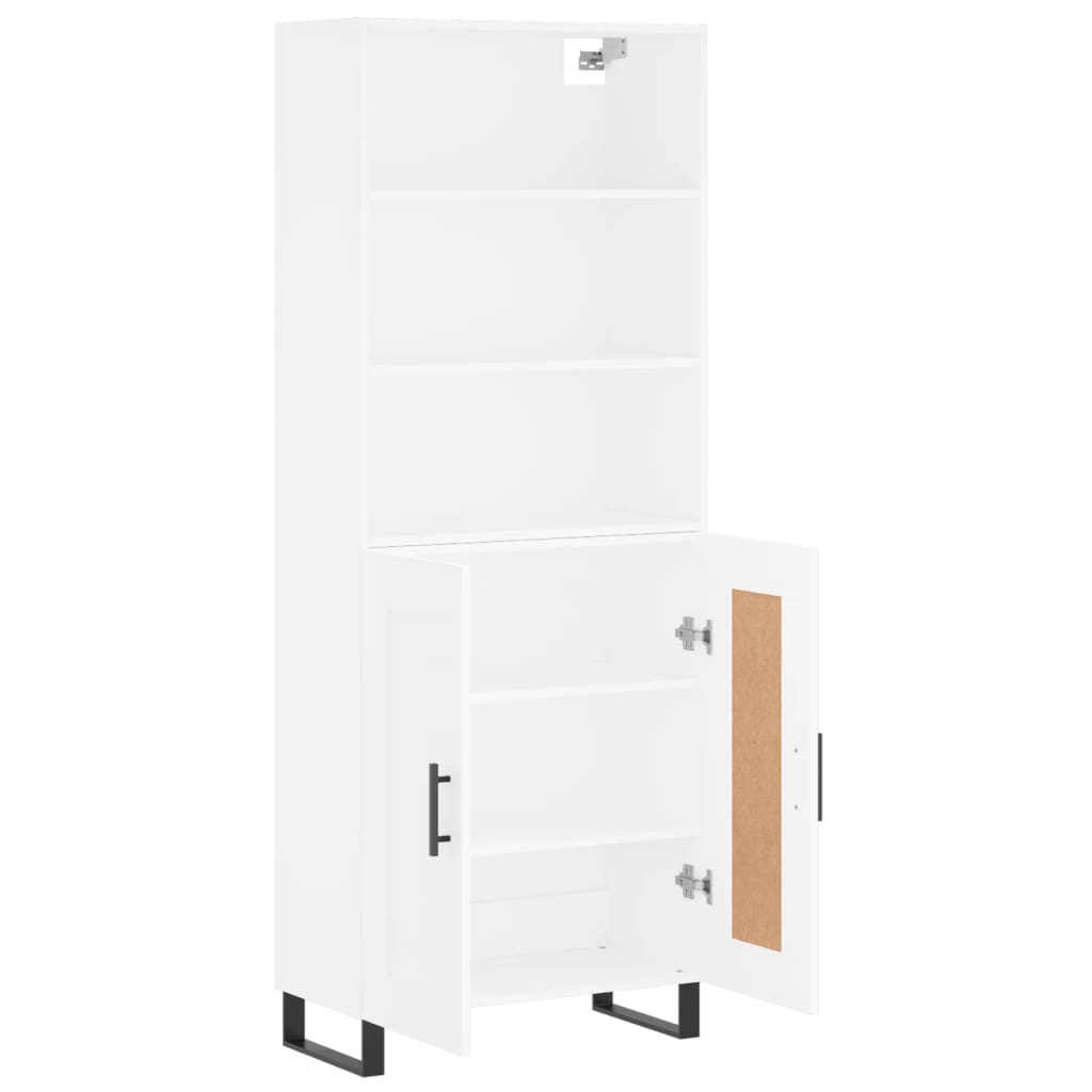 Buffet haut Blanc 69,5x34x180 Bois d'ingénierie - 4