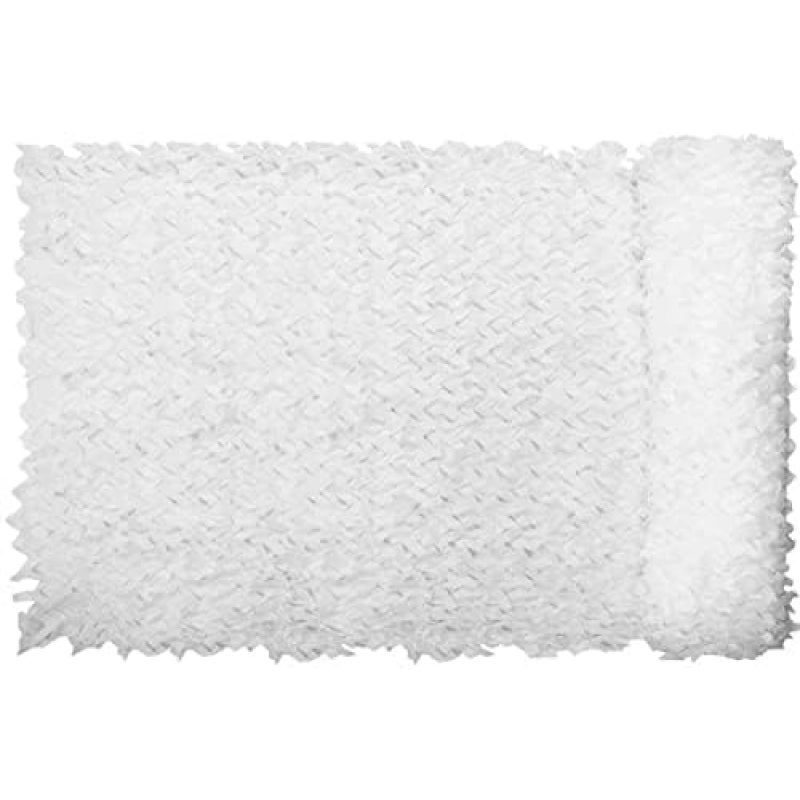 Żagiel przeciwsłoneczny prostokątny w siatce maskującej w kolorze białym, wzór kamuflażowy, 6x8 metrów biały