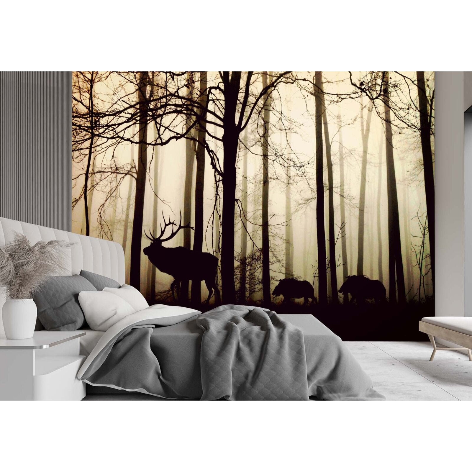 Papier peint animaux dans la forêt - 200 x 140 cm - 2