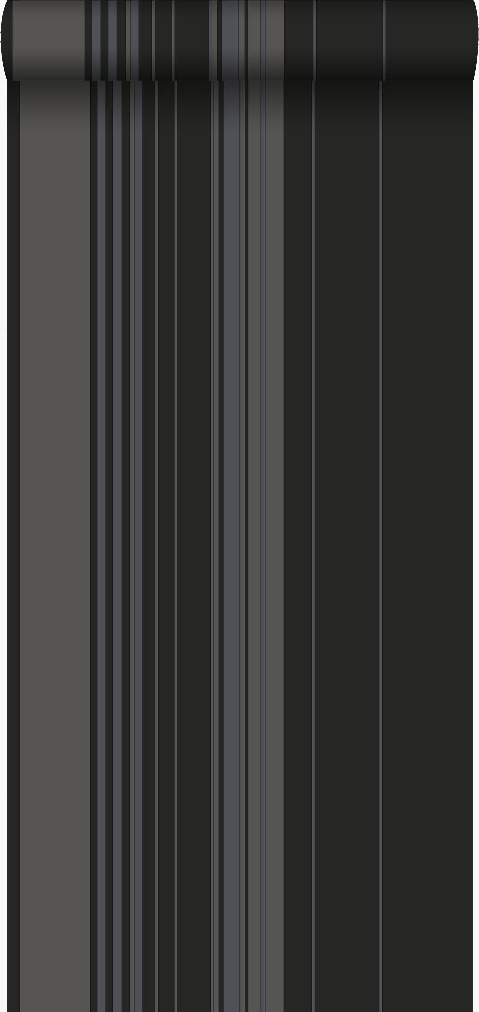 Tapeta paski czarnymIbłyszczącego brązu - 53 cm x 10.05 m - ORIGIN