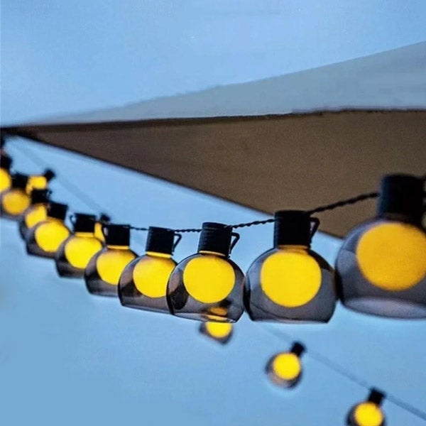 Lampa świetlna zewnętrzna 10m - 40 żarówek G50, USB - Ciepłe światło wodoodporne - Dekoracja ogrodu, wesela i imprez - Oświetlenie atmosferyczne