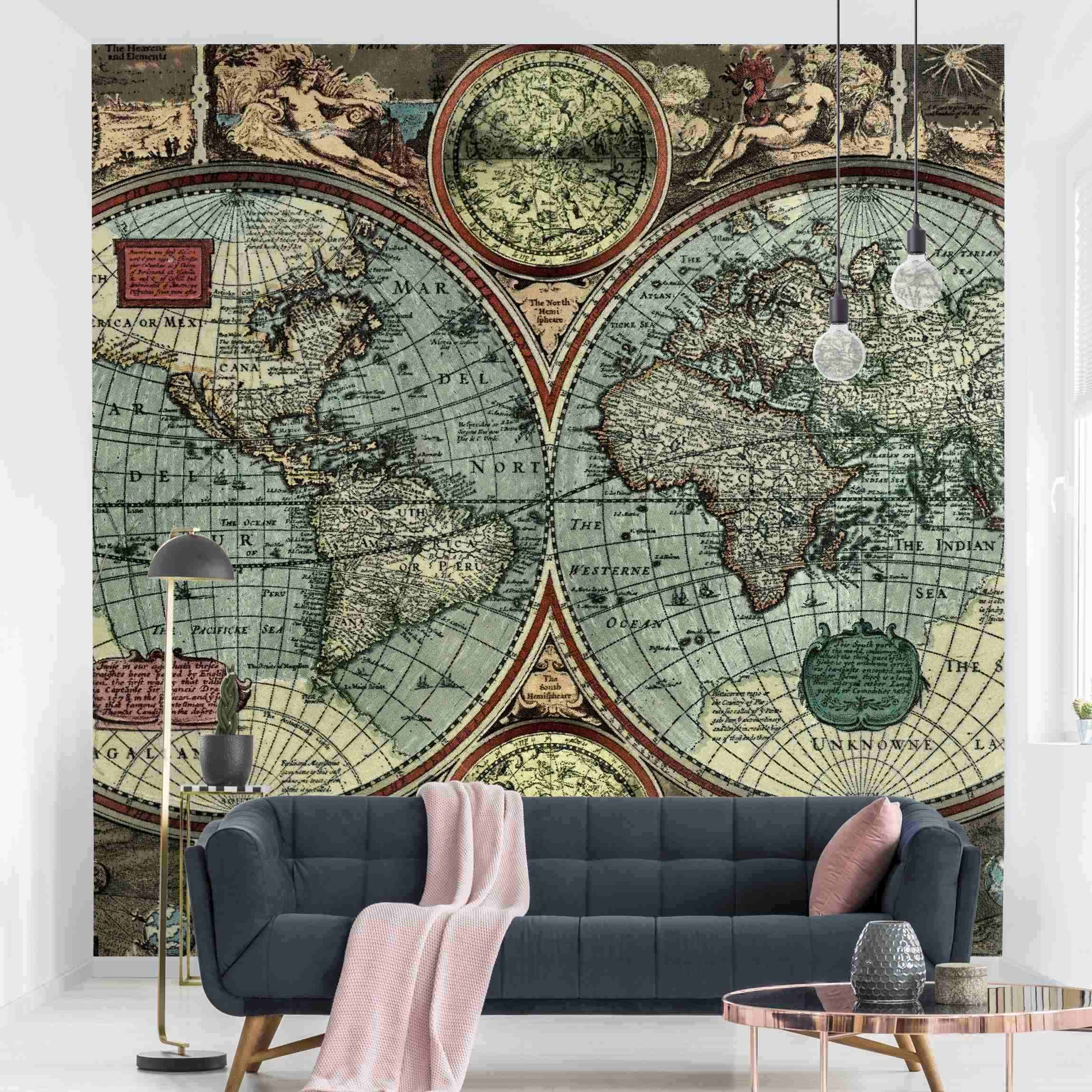 Papier Peint - Vintage World Map - Intissé