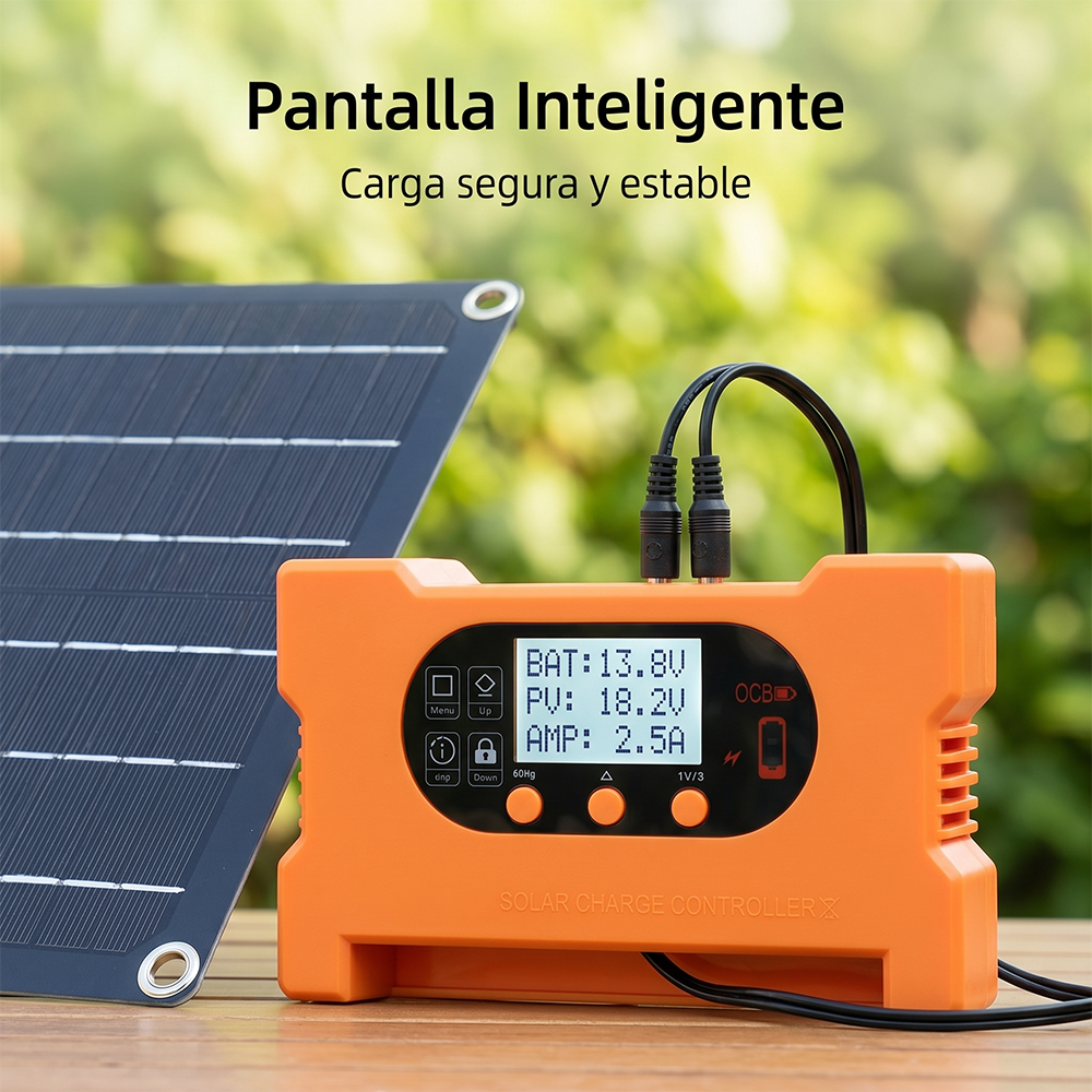 Painel solar monocristalino 20W com controlador de armazenamento 40A, painel de carga de emergência - 5