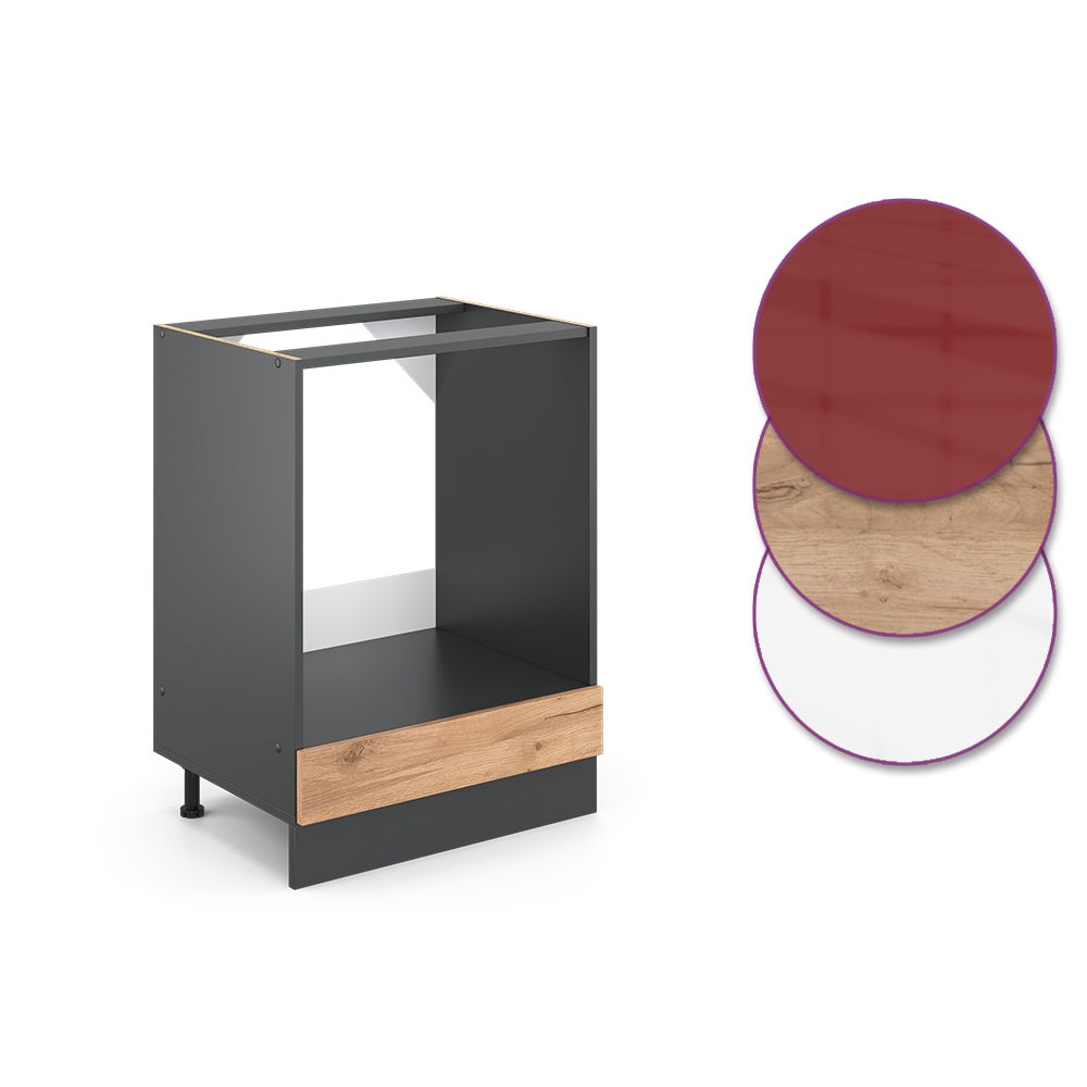 Vicco Meuble pour four R-Line, Chêne de force doré, 60cm sans PT - 4